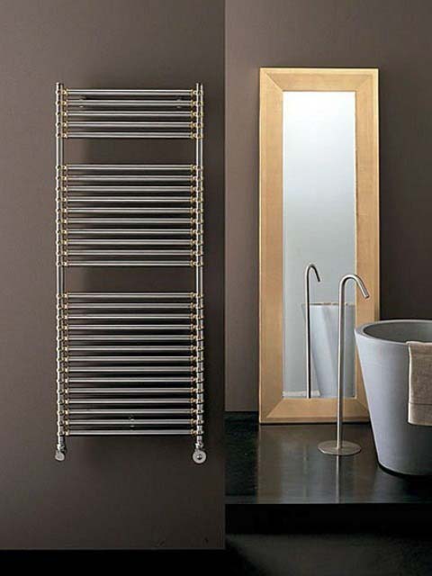 chrome towel rail radiator, decorative towel radiator, designer bathroom radiator