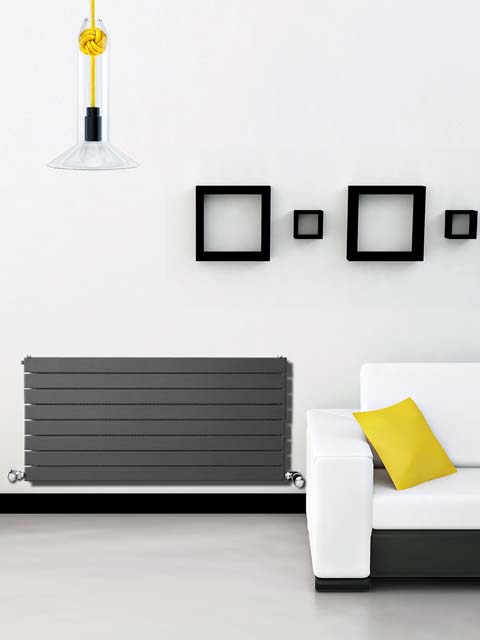horizontal radiators, high BTU radiators, grey radiators, coloured radiators, heating radiators