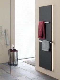 anthracite towel radiators, flat bathroom radiators, vertical bathroom radiators