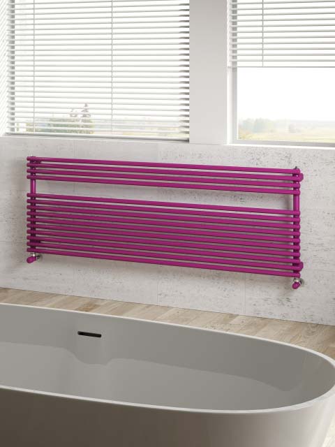 purple towel radiators, horizontal bathroom radiators, kitchen radiators