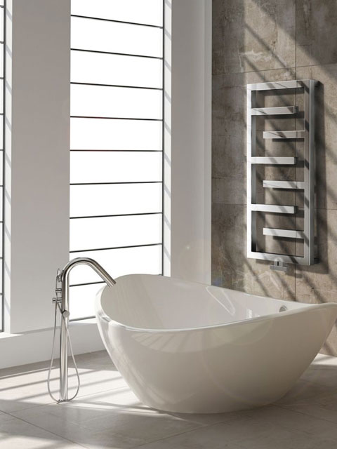 modern heated towel rails, chrome bathroom radiators, stainless steel heated towel rails