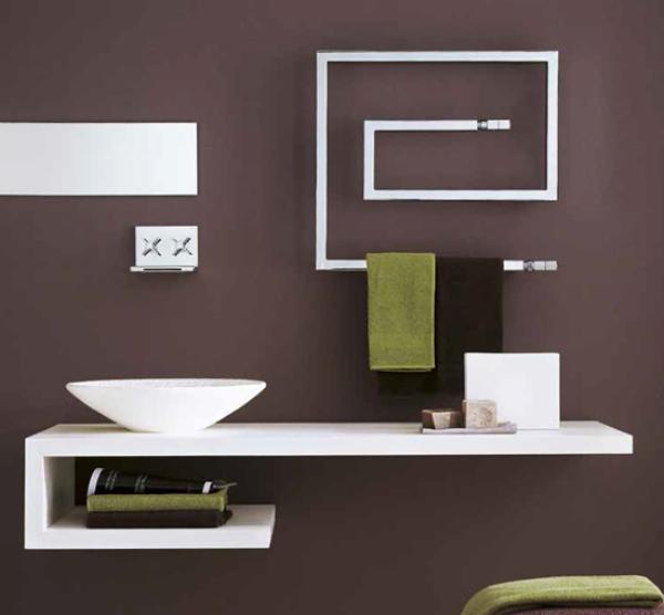 Two unusual shaped towel radiators